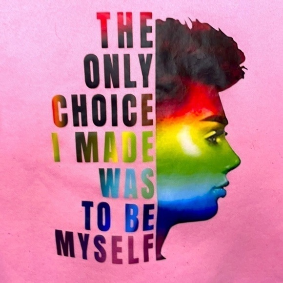 Youth (Girl) Size Medium (8) Pink Crop Top Hooded Sweatshirt with Ears - Picture 4 of 8